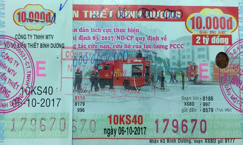 Giải Đặc Biệt Kỳ Vé 10KS40 Mở Thưởng Ngày 06/10/2017