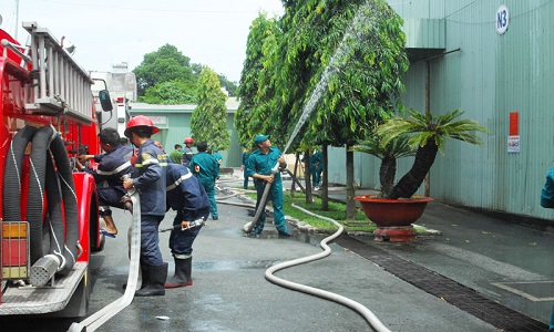 Công ty TNHH MTV Xổ số kiến thiết Bình Dương: Tập huấn và diễn tập phương án chữa cháy năm 2017