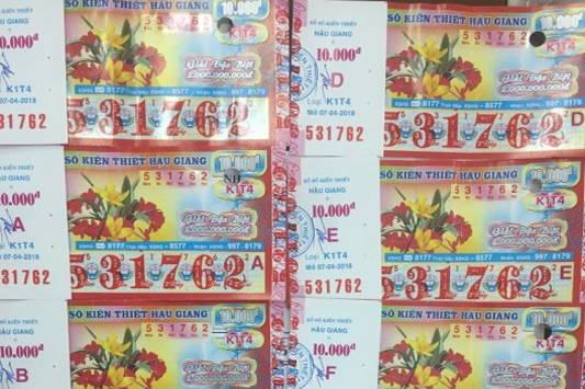 Thông tin trúng thưởng Xổ số Hậu Giang
kỳ K1T4 mở thưởng ngày 07/04/2018