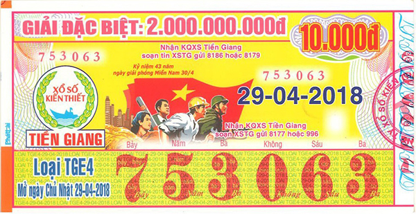 Công ty TNHH MTV xổ số kiến thiết Tiền Giang: Công bố thông tin trúng thưởng