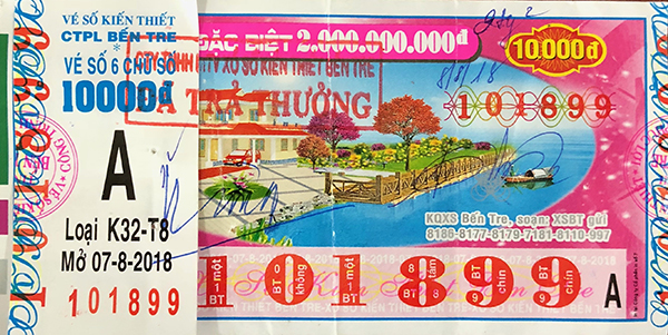 Công ty TNHH MTV xổ số kiến thiết tỉnh Bến Tre: Công bố thông tin trúng thưởng