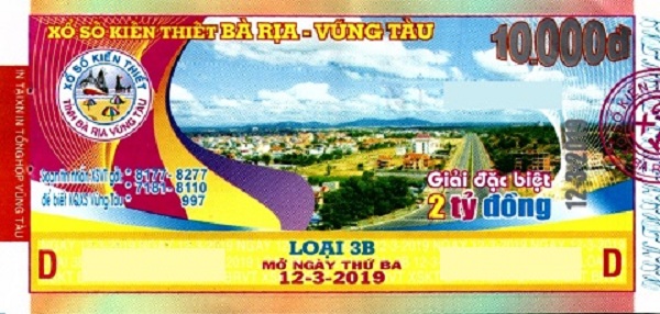 Công ty Xổ số kiến thiết tỉnh Bà Rịa - Vũng Tàu: Công bố thông tin trúng thưởng - Kỳ vé 3B