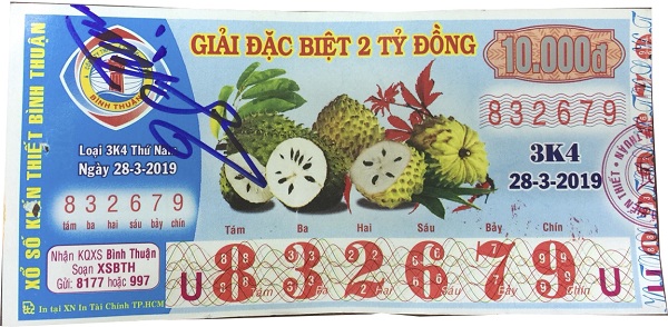 Công ty xổ số kiến thiết Bình Thuận: Công bố thông tin trúng thưởng - kỳ vé 3K4