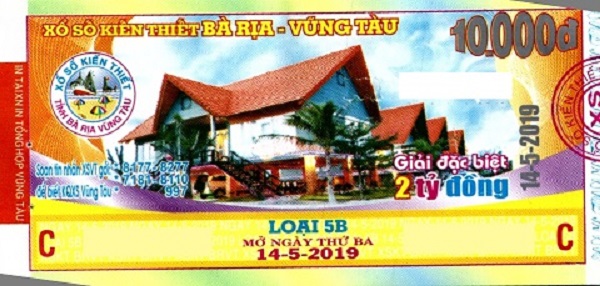 Công ty Xổ số kiến thiết tỉnh Bà Rịa - Vũng Tàu: Công bố thông tin trả thưởng - Kỳ vé 5B