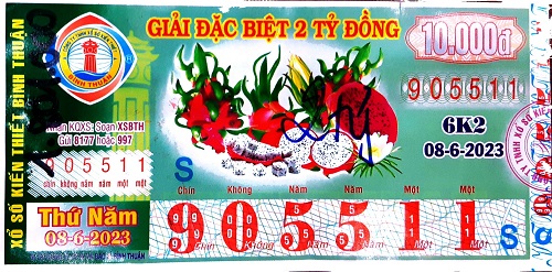 Công ty TNHH MTV Xổ số Kiến thiết Bình Thuận: Trả thưởng kỳ vé 6K2