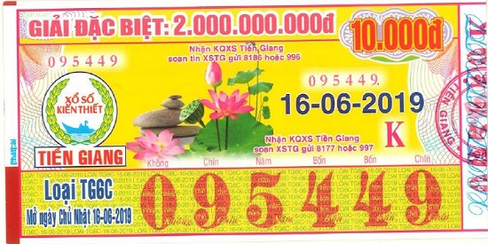 Công ty TNHH MTV Xổ số Kiến thiết  Tiền Giang: Trả thưởng kỳ vé TG6C