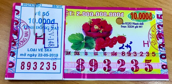 Đồng Nai: Thông báo trả thưởng kỳ vé 5K4