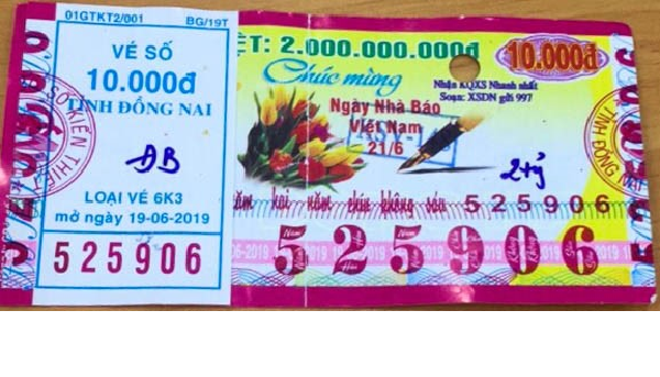 Công ty Xổ số Kiến thiết tỉnh Đồng Nai : Công bố thông tin trả thưởng kỳ vé 6K3