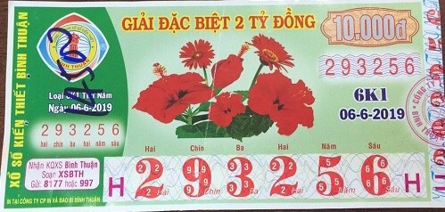Công ty Xổ số Kiến thiết tỉnh Bình Thuận: Công bố thông tin trả thưởng, KỲ VÉ 6K1