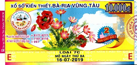 Công ty Xổ số Kiến thiết tỉnh Bà Rịa - Vũng Tàu: Công bố thông tin trả thưởng kỳ vé 7C