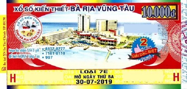Công ty Xổ số Kiến thiết tỉnh Bà Rịa- Vũng Tàu: Công bố thông tin trả thưởng kỳ vé 7E