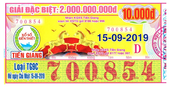 Công ty Xổ số Kiến thiết tỉnh Tiền Giang: Công bố thông tin trả thưởng kỳ vé TG9C