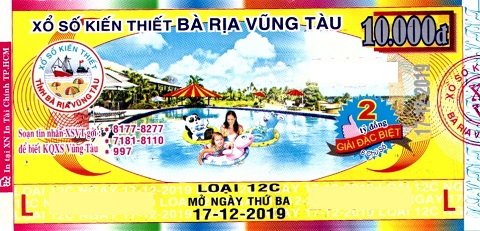 Công ty Xổ số Kiến thiết tỉnh Bà Rịa - Vũng Tàu: Công bố thông tin trả thưởng kỳ vé 12C