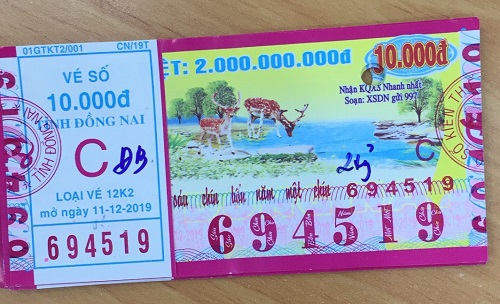 Công ty Xổ số Kiến thiết tỉnh Đồng Nai: Công bố thông tin trả thưởng, kỳ vé 12K2