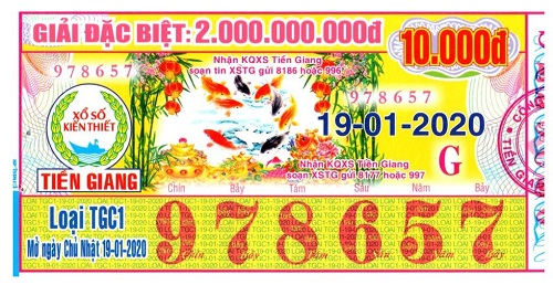 Công ty Xổ số Kiến thiết tỉnh Tiền Giang: Công bố thông tin trả thưởng kỳ vé TG C1