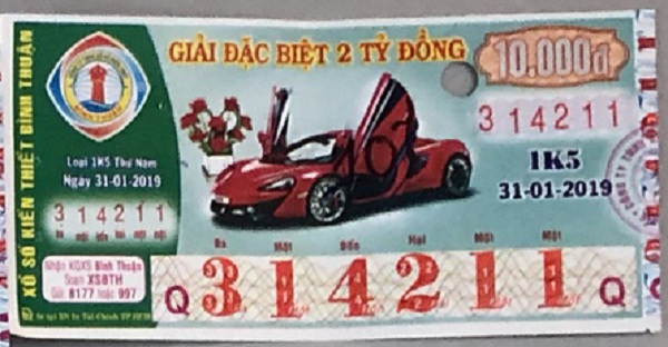 Công ty Xổ số Kiến thiết tỉnh Bình Thuận: Công bố thông tin trả thưởng kỳ vé 1k5