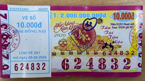 Công ty Xổ số Kiến thiết tỉnh Đồng Nai: Công bố thông tin trả thưởng, kỳ vé 2K1