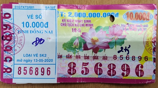 Công ty Xổ số Kiến thiết tỉnh Đồng Nai: Công bố thông tin trả thưởng kỳ vé 5K2