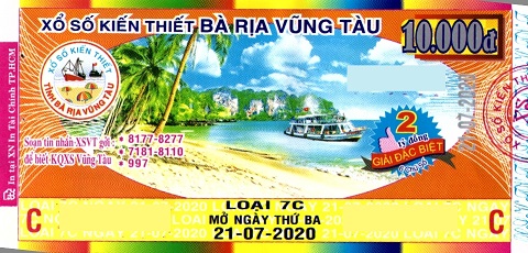 Công ty Xổ số Kiến thiết tỉnh Bà Rịa - Vũng Tàu: Công bố thông tin trả thưởng kỳ vé 7C