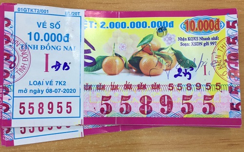 Công ty Xổ số Kiến thiết tỉnh Đồng Nai: Công bố thông tin trả thưởng kỳ vé 7K2