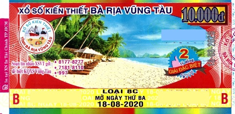Công ty Xổ số Kiến thiết tỉnh Bà Rịa - Vũng Tàu: Công bố thông tin trả thưởng kỳ vé 8C