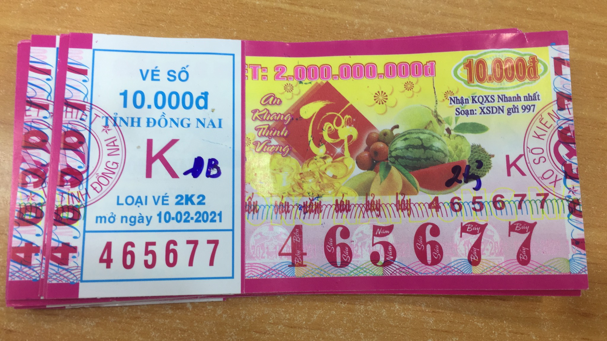 Công ty Xổ số Kiến thiết tỉnh Đồng Nai: Công bố thông tin trả thưởng kỳ vé 2K2