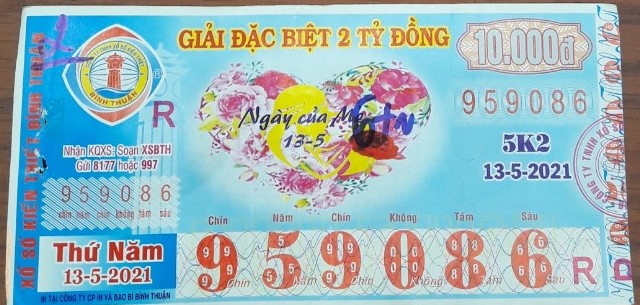 Công ty Xổ số Kiến thiết tỉnh Bình Thuận: Công bố thông tin trả thưởng kỳ vé 5K2