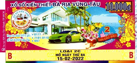 Công ty Xổ số Kiến thiết tỉnh Bà Rịa - Vũng Tàu: Công bố thông tin trả thưởng kỳ vé 2C-2022