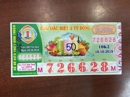 Công ty TNHH MTV Xổ số Kiến thiết Bình Thuận: Công bố thông tin trả thưởng kỳ vé 10K2 ngày 13/10/2022