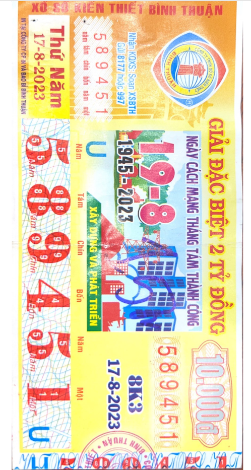 Công bố thông tin trúng thưởng Công ty XSKT Bình Thuận