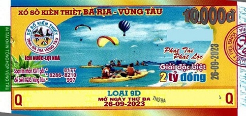 Công ty Xổ số kiến thiết tỉnh BR - VT công bố thông tin trả thưởng đến ngày 22/09/2023