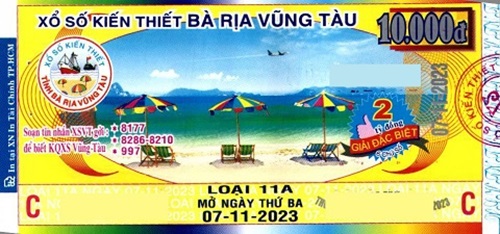 Công ty Xổ số kiến thiết tỉnh BR - VT công bố thông tin trả thưởng đến ngày 03/11/2023