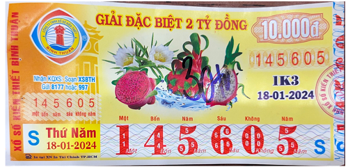 Công bố thông tin KQXSKT Bình Thuận 1K3 18.01.2023