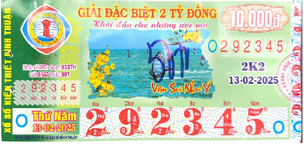 CÔNG BỐ THÔNG TIN KQXSKT BÌNH THUẬN 2K2 13.2.2025